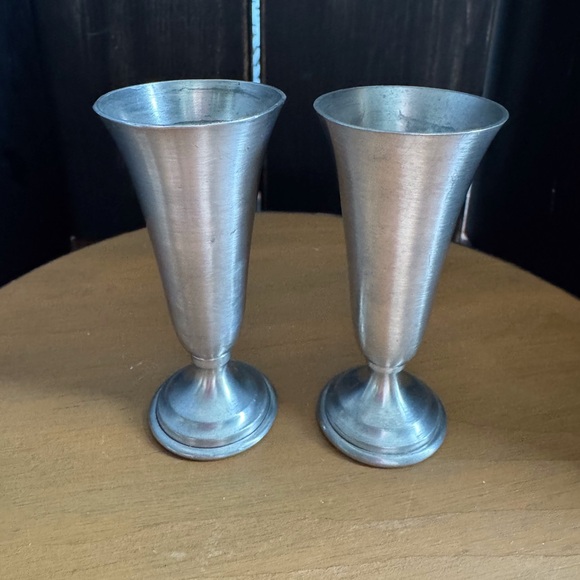Vintage Pewter Cordials Shot Cups Bud Vases - Picture 3 of 7